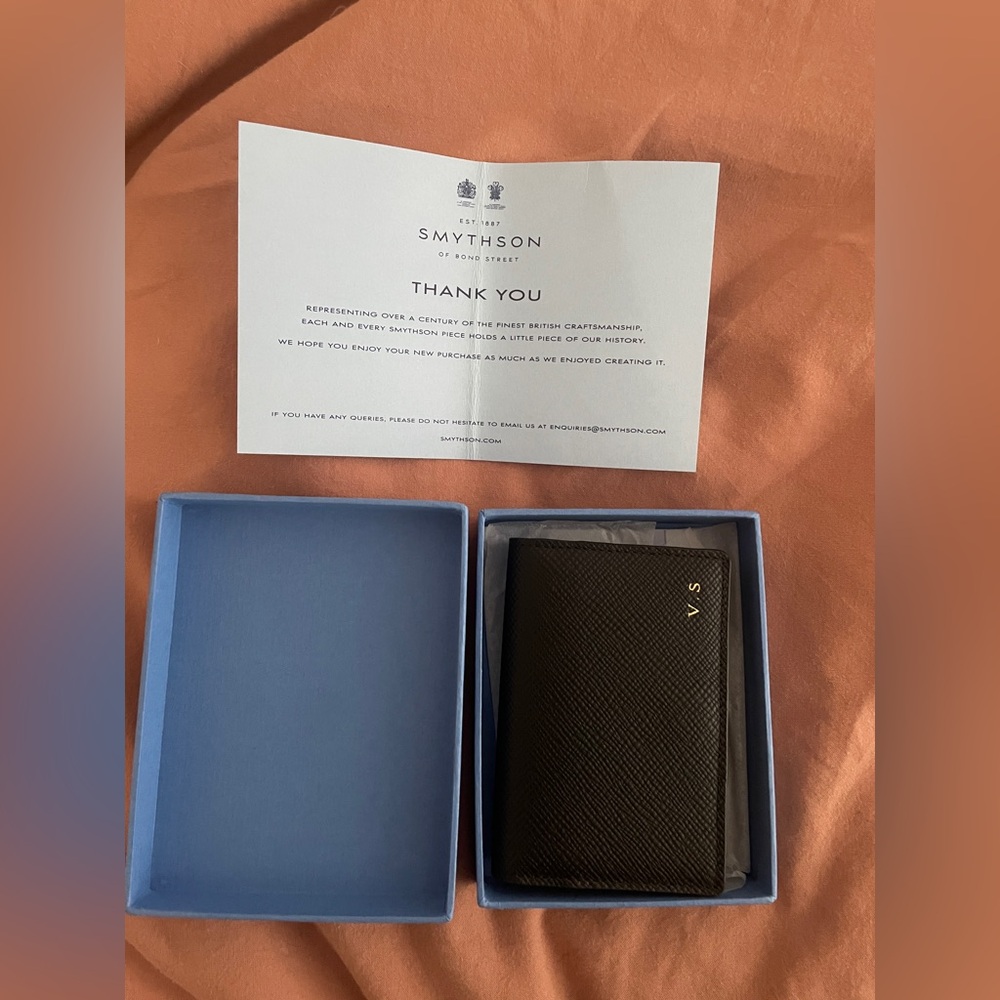 Smythson Black Leather Wallet